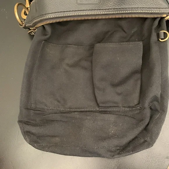 Coach signature black canvas and leather crossbody bucket bag F06M-104 - Picture 10 of 16